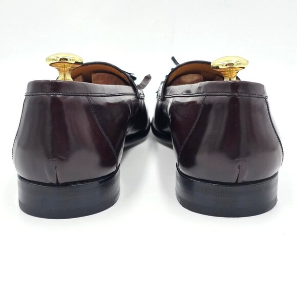 Mezlan Spain Burgundy Gloss Leather Tassel Kiltie Loafers Men 11.5M Dress Shoes